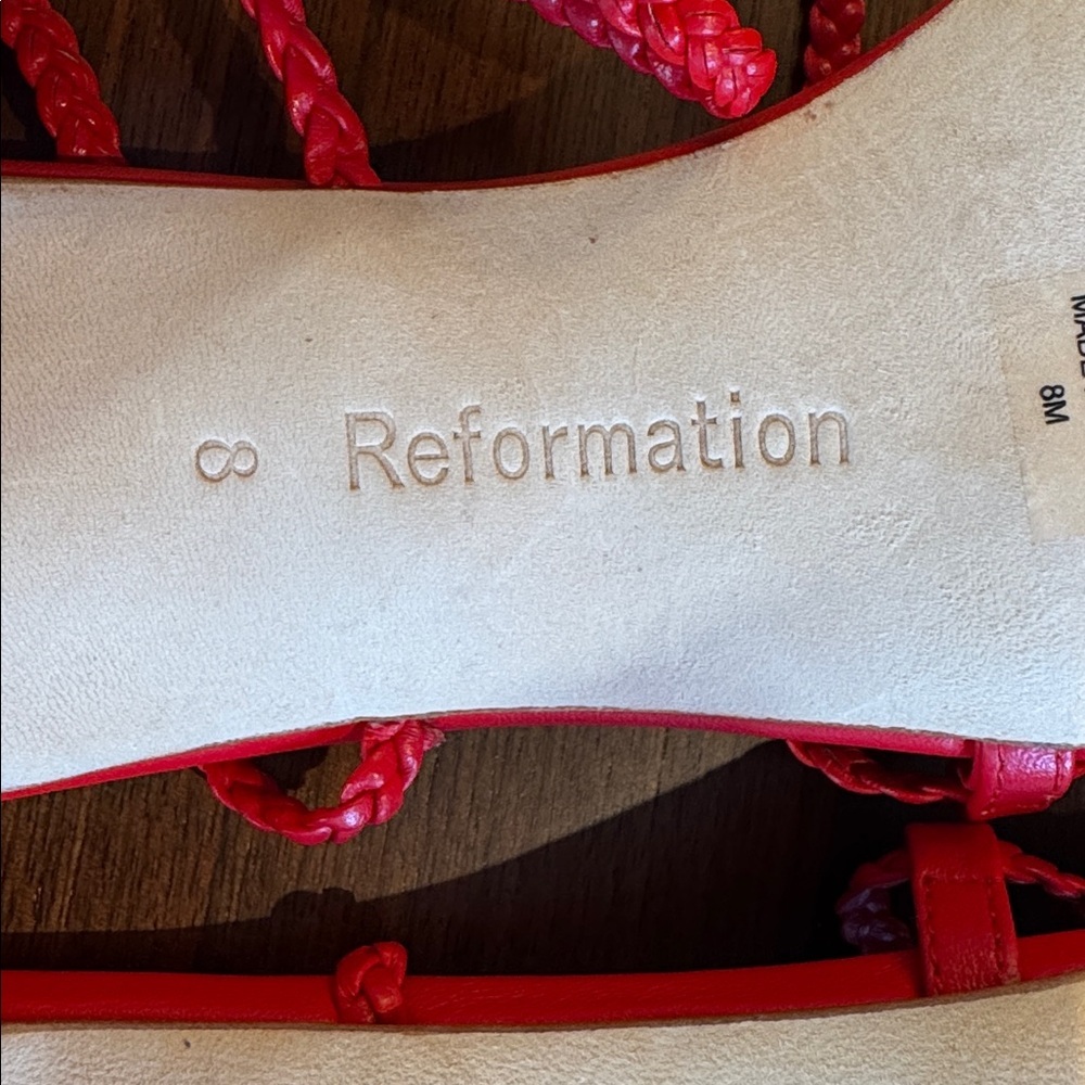NEW! Reformation Porto Sandal Red  US 8 - Picture 6 of 6
